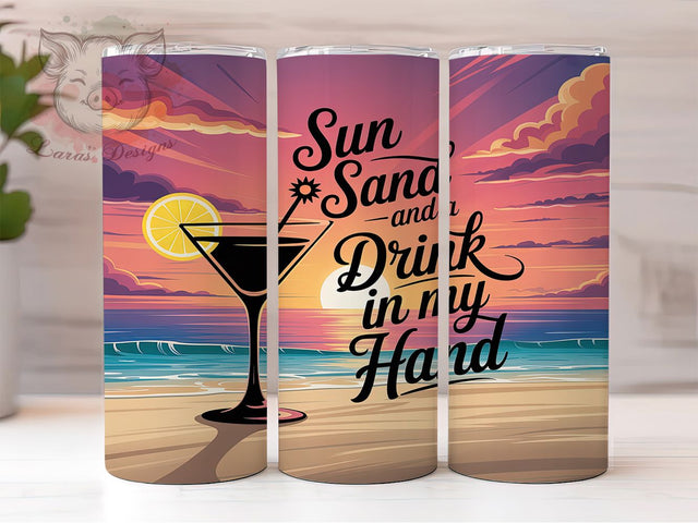 Tropical Bliss Beach Quote Tumbler, Summer Vacation Gift, Beach Life Present, Coastal Living Cup, Beach Lover Design, Tropical Theme Gift, Sublimation Template Sublimation Lara' s Designs 