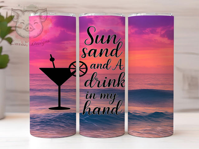 Tropical Bliss Beach Quote Tumbler, Summer Vacation Gift, Beach Life Present, Coastal Living Cup, Beach Lover Design, Tropical Theme Gift, Sublimation Template Sublimation Lara' s Designs 