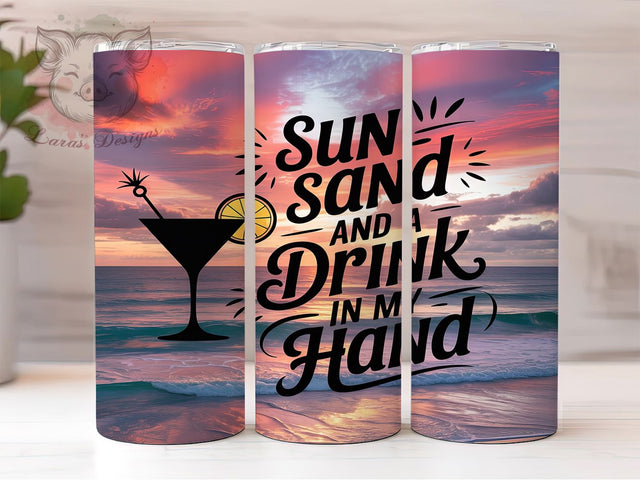 Tropical Bliss Beach Quote Tumbler, Summer Vacation Gift, Beach Life Present, Coastal Living Cup, Beach Lover Design, Tropical Theme Gift, Sublimation Template Sublimation Lara' s Designs 