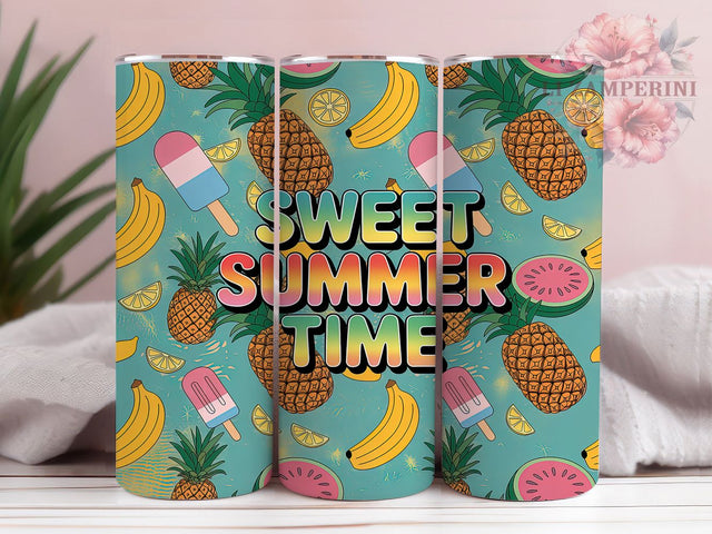 Tropical Bliss Summer Fruit Tumbler, Tropical Design Gift, Beach Drink Wrap, Watermelon Cup Design, Pineapple Summer Gift, Fruit Lover Present, Tropical Summer Cup Sublimation Li Zamperini 