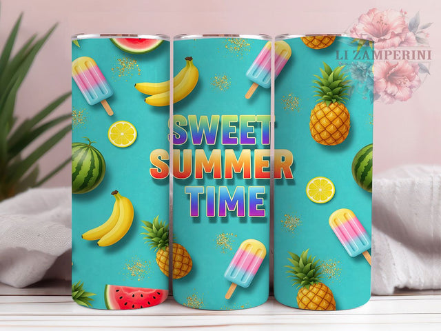 Tropical Bliss Summer Fruit Tumbler, Tropical Design Gift, Beach Drink Wrap, Watermelon Cup Design, Pineapple Summer Gift, Fruit Lover Present, Tropical Summer Cup Sublimation Li Zamperini 
