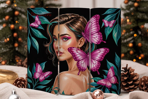 Tropical Butterfly Queen 20oz Tumbler Sublimation DesignSVG 