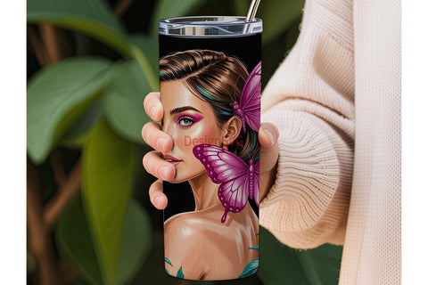 Tropical Butterfly Queen 20oz Tumbler Sublimation DesignSVG 