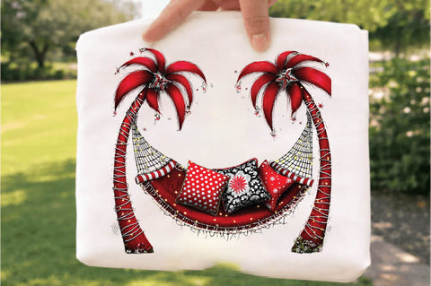 Tropical Christmas Hammock PNG Clipart Sublimation SVGArt 