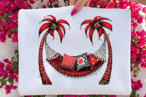 Tropical Christmas Hammock PNG Clipart Sublimation SVGArt 