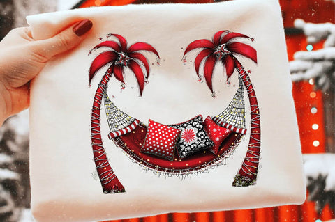 Tropical Christmas Hammock PNG Clipart Sublimation SVGArt 