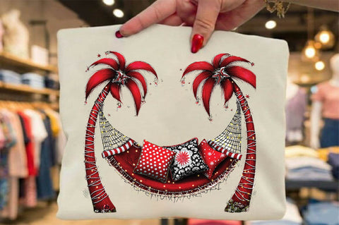 Tropical Christmas Hammock PNG Clipart Sublimation SVGArt 