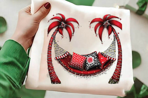 Tropical Christmas Hammock PNG Clipart Sublimation SVGArt 
