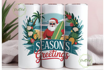 Tropical Christmas Tumbler Wrap Sublimation PixelChick 