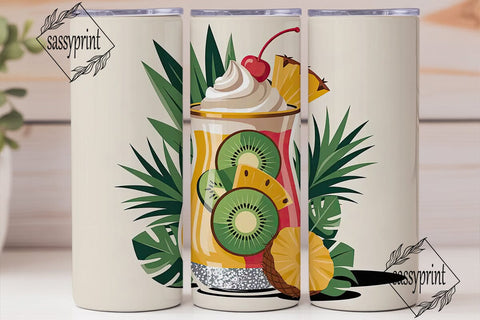 Tropical Cocktail 20oz Tumbler Wrap Sublimation sassyprint 