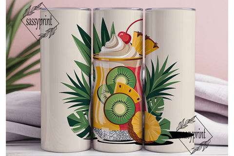 Tropical Cocktail 20oz Tumbler Wrap Sublimation sassyprint 