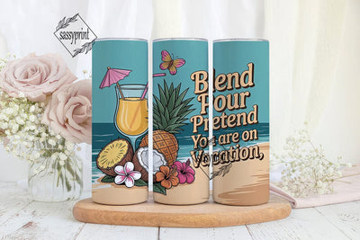 Tropical Cocktail 20oz Tumbler Wrap Sublimation sassyprint 
