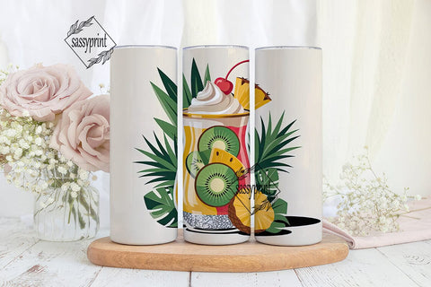 Tropical Cocktail 20oz Tumbler Wrap Sublimation sassyprint 