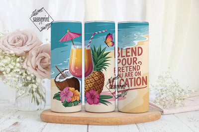 Tropical Cocktail 20oz Tumbler Wrap Sublimation sassyprint 