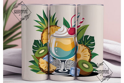 Tropical Cocktail 20oz Tumbler Wrap Sublimation sassyprint 