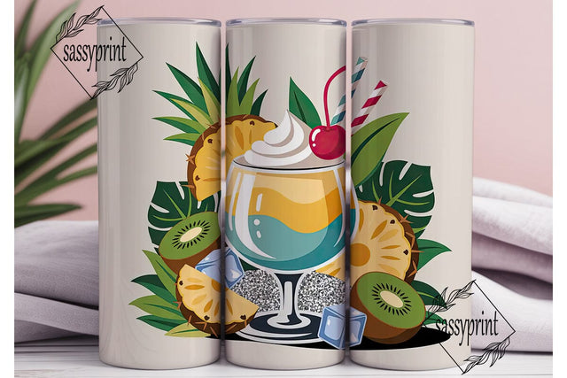 Tropical Cocktail 20oz Tumbler Wrap Sublimation sassyprint 
