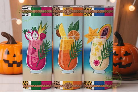Tropical Cocktails 20oz Tumbler Wrap Sublimation PixelChick 