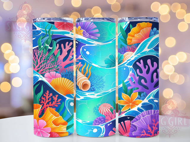 Tropical Coral Reef Tumbler, Ocean Reef Background, Underwater Coral Design, 20Oz Sublimation Wrap, Tropical Ocean Pattern, Coral Reef Texture, Tumbler Sublimation Sublimation SvggirlplusArt 