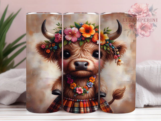 Tropical Cow Beach 20oz Tumbler, Grass Skirt Sublimation, Floral Lei PNG, Cow On The Beach, Summer Vibes Wrap, 20oz Tumbler Wrap, Tropical Cow Design Sublimation Li Zamperini 