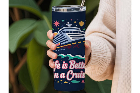 Tropical Cruise Night 20oz Tumbler Wrap Sublimation DesignSVG 