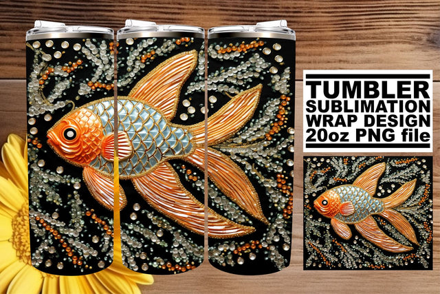 Tropical Delight 3D Embroidery Tumbler Art Sublimation afrosvg 