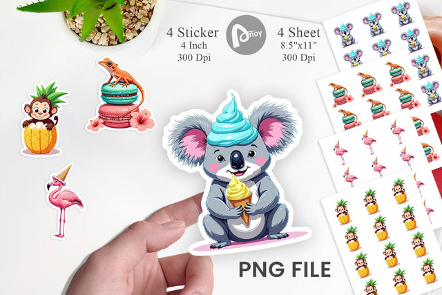 Tropical Dessert Animals Sticker Sublimation artnoy 