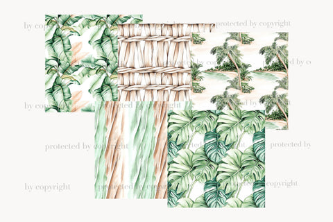 Tropical Digital Papers | Summer Background Patterns Digital Pattern GlamArtZhanna 