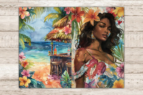 Tropical Ephemera | Junk Journal Paper Bundle SVG GlamArtZhanna 