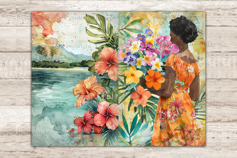 Tropical Ephemera | Junk Journal Paper Bundle SVG GlamArtZhanna 