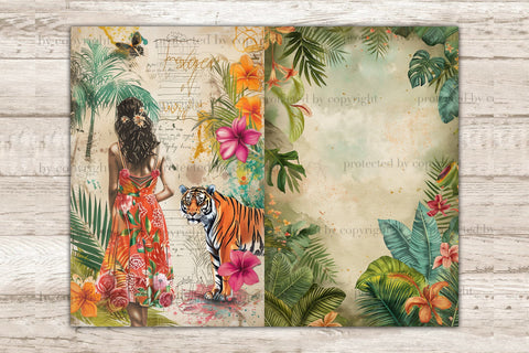 Tropical Ephemera | Junk Journal Paper Bundle SVG GlamArtZhanna 