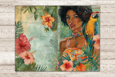 Tropical Ephemera | Junk Journal Paper Bundle SVG GlamArtZhanna 