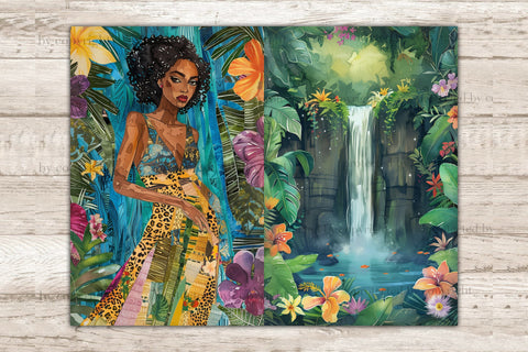 Tropical Ephemera | Junk Journal Paper Bundle SVG GlamArtZhanna 