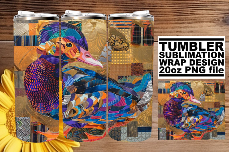 Tropical Feathered Bliss Tumbler Wrap - 20oz Sublimation Sublimation afrosvg 