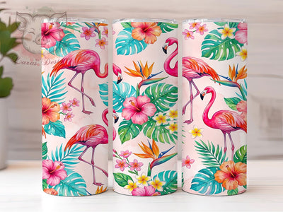 Tropical Flamingo 20oz Tumbler, Tropical Flamingo, Flamingo Tumbler, Tropical Tumbler, 20oz Tumbler, Flamingo Design, Summer Tumbler, Tumbler Wrap Sublimation Lara' s Designs 