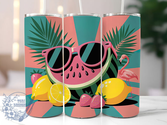 Tropical Flamingo 20oz Tumbler, Tropical Tumbler, 20oz Wrap, Sublimation PNG, Fun Summer Cup, Beach Gift, Flamingo Design Sublimation ToriDesigns 