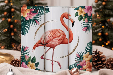 Tropical Flamingo 20oz Tumbler Wrap Sublimation DesignSVG 