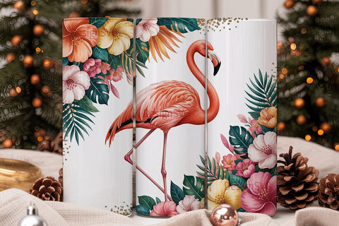 Tropical Flamingo 20oz Tumbler Wrap Sublimation DesignSVG 