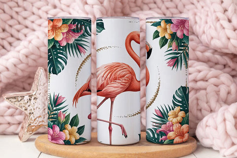 Tropical Flamingo 20oz Tumbler Wrap Sublimation DesignSVG 