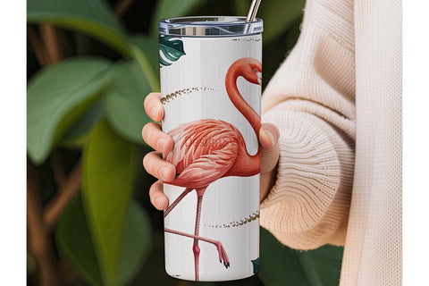 Tropical Flamingo 20oz Tumbler Wrap Sublimation DesignSVG 