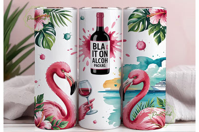 Tropical Flamingo 20oz Tumbler Wrap Sublimation PixelChick 
