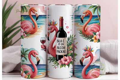 Tropical Flamingo 20oz Tumbler Wrap Sublimation PixelChick 