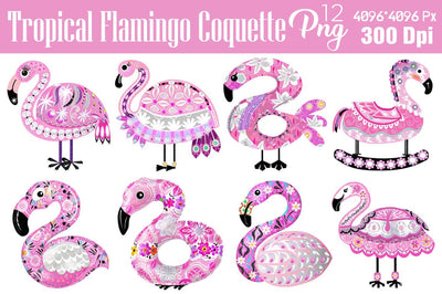 Tropical Flamingo Coquette Png, Summer SVG Angelina750 
