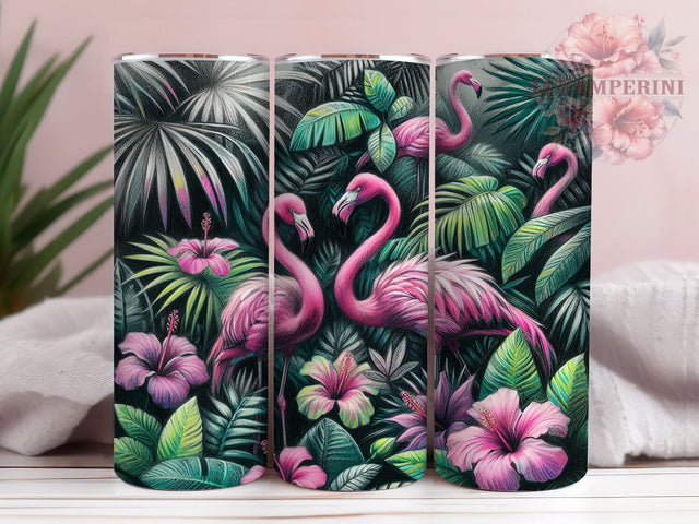 Tropical Flamingo Summer Tumbler Wrap, Tropical Flamingo, Sublimation Design, Pink Flamingo, Summer Decor, Beach Theme, Tropical Vibes Sublimation Li Zamperini 