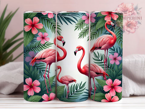 Tropical Flamingo Summer Tumbler Wrap, Tropical Flamingo, Sublimation Design, Pink Flamingo, Summer Decor, Beach Theme, Tropical Vibes Sublimation Li Zamperini 