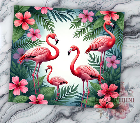 Tropical Flamingo Summer Tumbler Wrap, Tropical Flamingo, Sublimation Design, Pink Flamingo, Summer Decor, Beach Theme, Tropical Vibes Sublimation Li Zamperini 