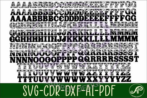 Tropical / Flamingo theme alphabet set. 3layer 90 letters. SVG APInspireddesigns 