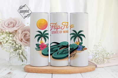 Tropical Flip Flops 20oz Tumbler Wrap Sublimation sassyprint 