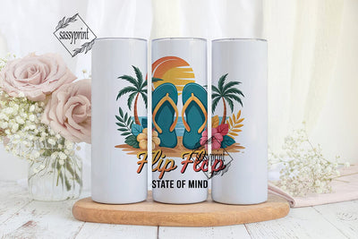 Tropical Flip Flops 20oz Tumbler Wrap Sublimation sassyprint 