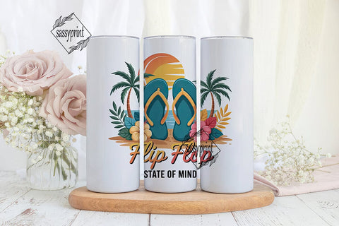 Tropical Flip Flops 20oz Tumbler Wrap Sublimation sassyprint 