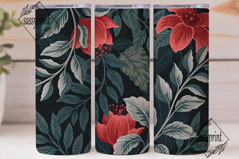 Tropical Floral 20oz Tumbler Wrap Sublimation sassyprint 